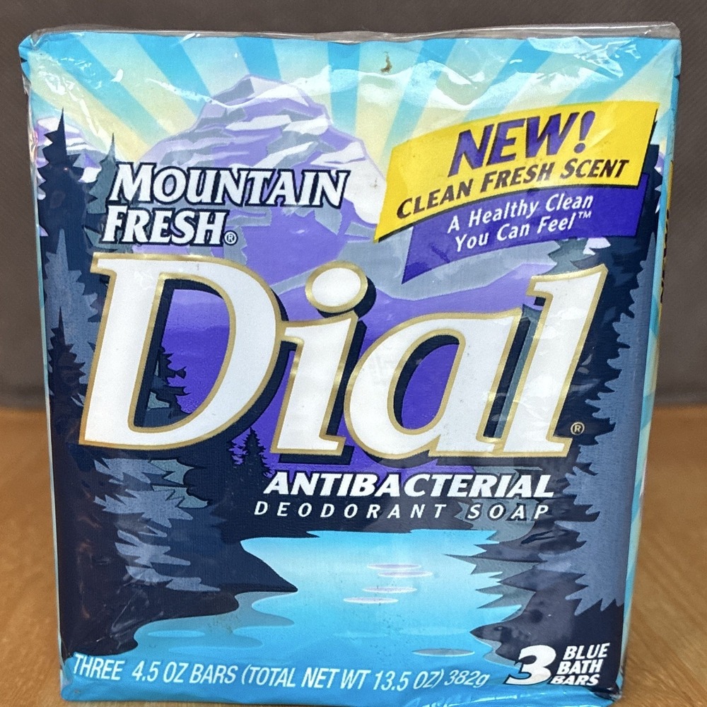 Dial Mountain Fresh Antibacterial Deodorant Soap Bar 3 Pack 4.5 oz Each